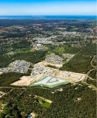 Expansive landscape with housing area