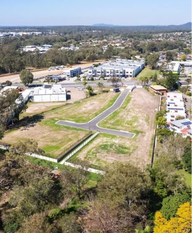 Suburban area with undeveloped plots